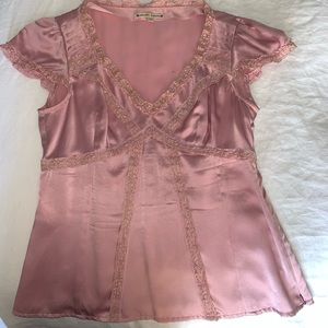 satin pink top